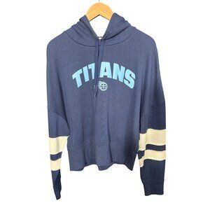 Tennessee Titans Junk Food Womens XL Pullover Hoodie Navy Blue & White‎ Stripes